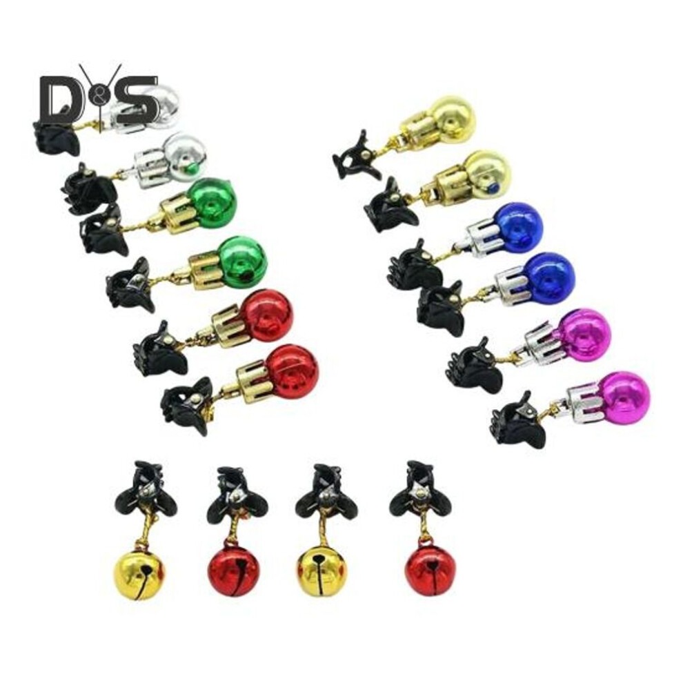 (as the picture, B) Beard Ornament Christmas Beard Jingle Bell Clip Decoration Plastic Facial Hair Bauble Clips for Holiday Party Decor