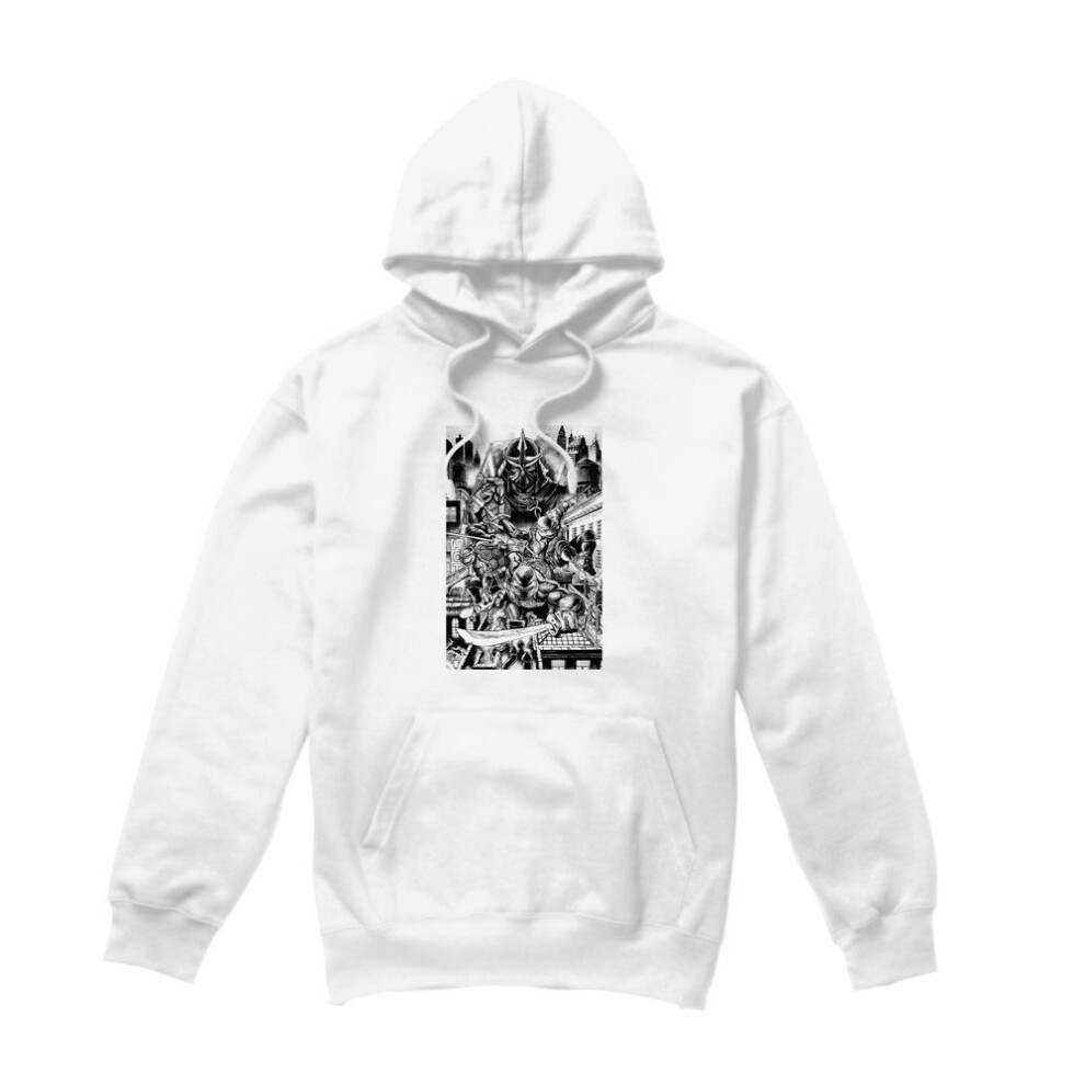 (XL, White) Teenage Mutant Ninja Turtles Mens Take Down Shredder Hoodie