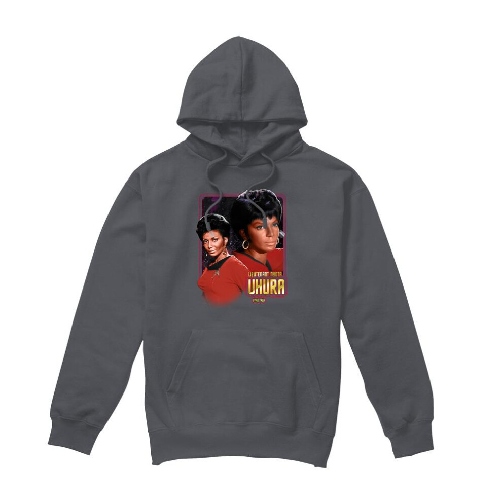 (L, Charcoal) Star Trek Mens Uhura Hoodie