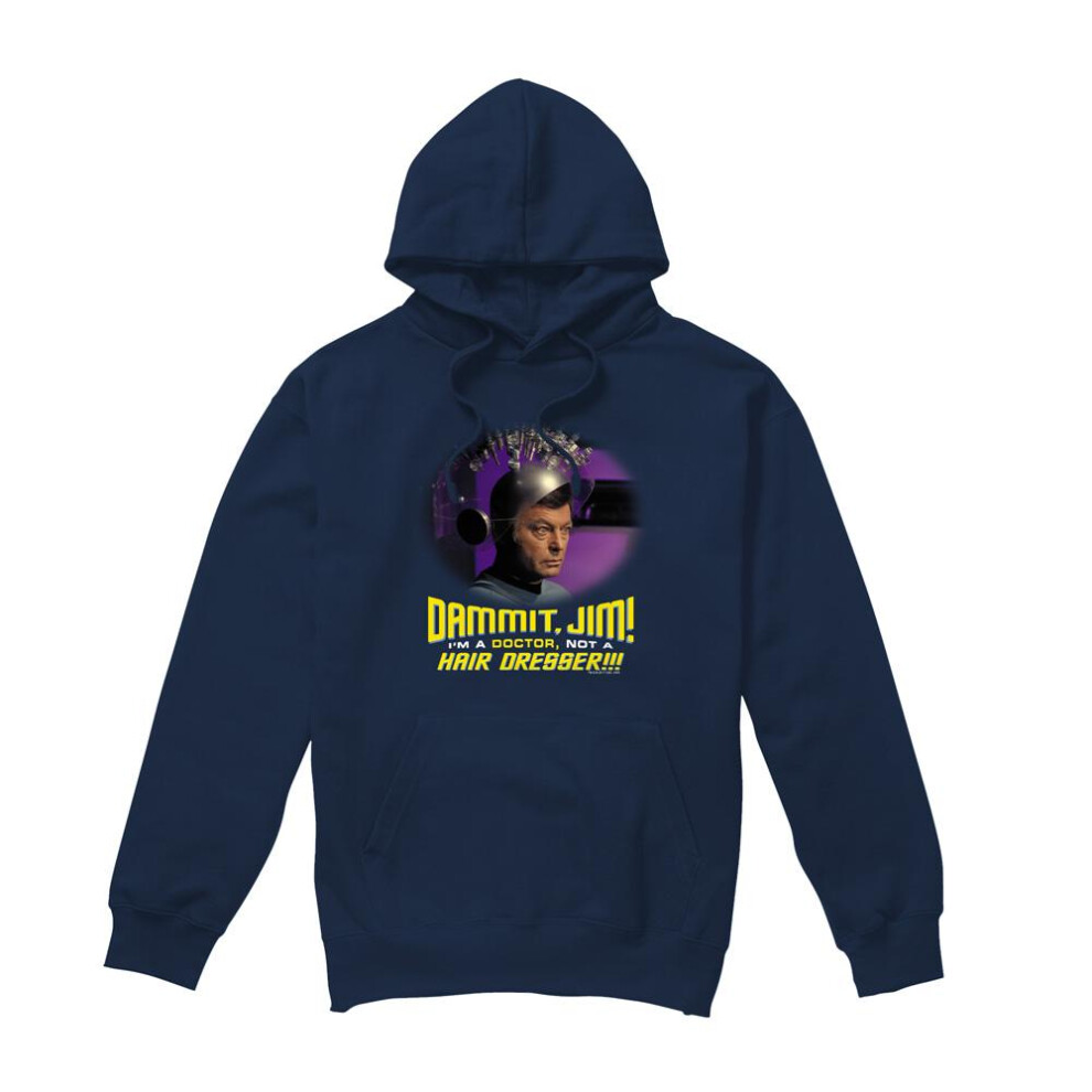 (XL, Navy) Star Trek Mens Not a Hair Dresser Hoodie