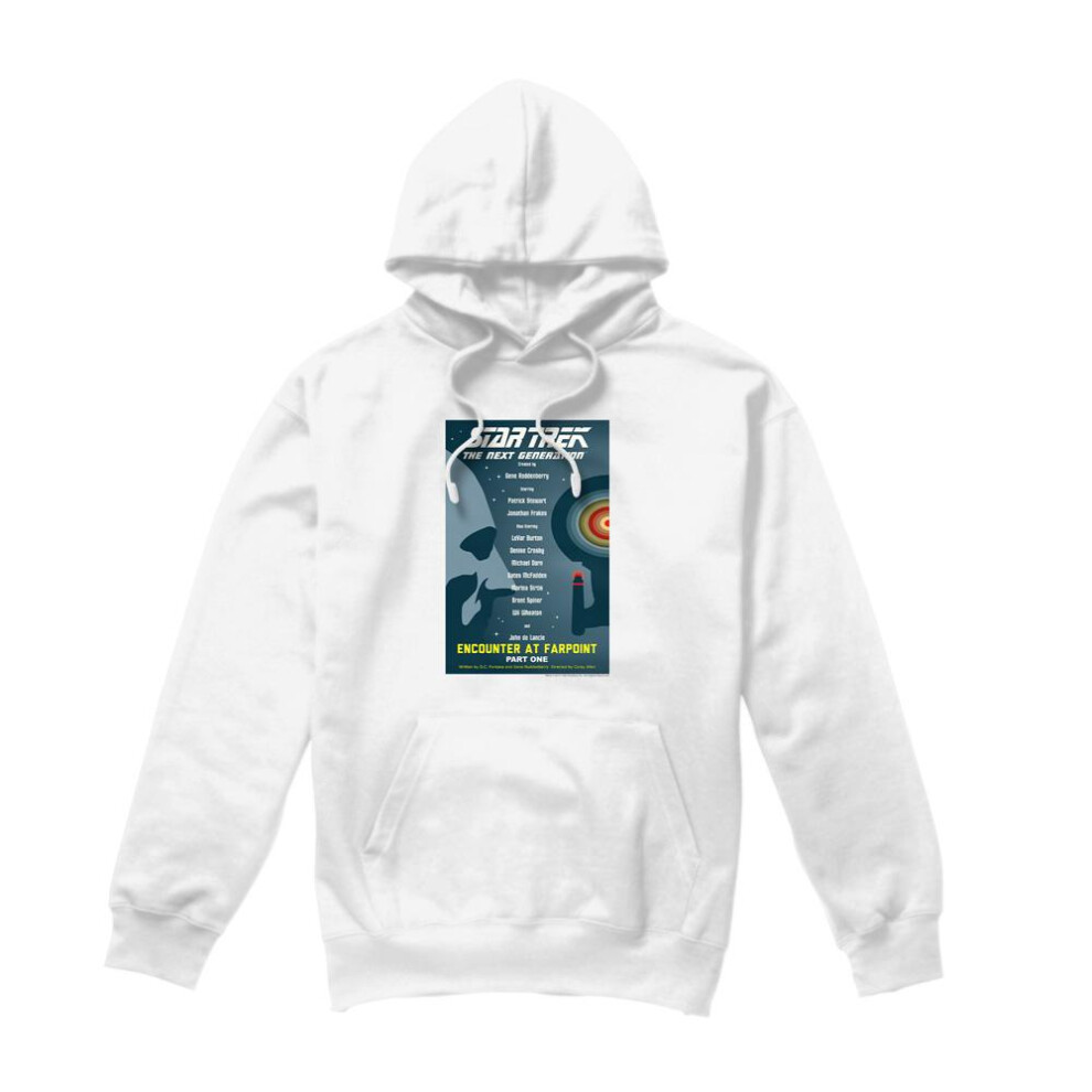 Star Trek (Xxl, ) Mens The Next Generation Season 1 Episode 1 Hoodie White