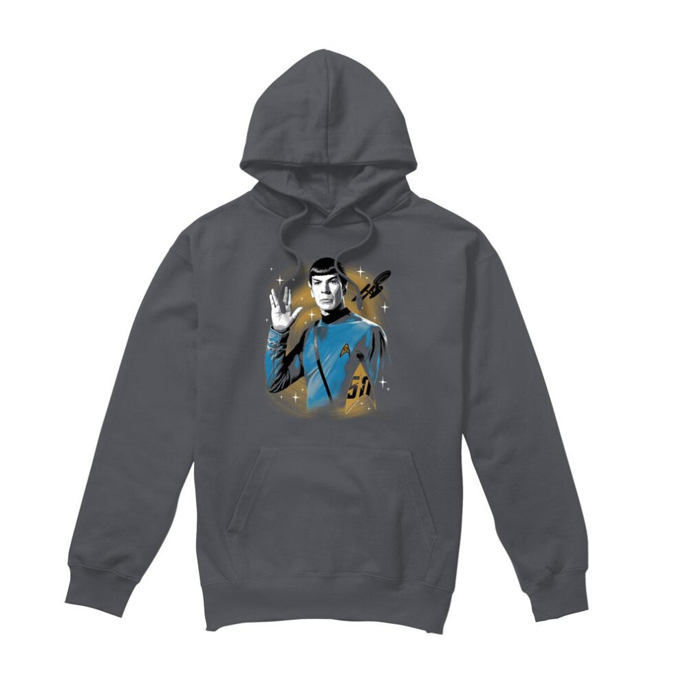 (S, Charcoal) Star Trek Mens Prosper Space Hoodie