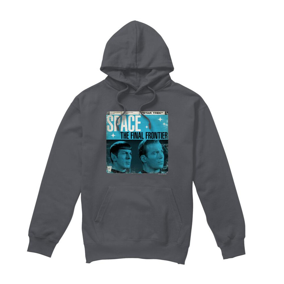 (XL, Charcoal) Star Trek Mens Final Frontier Cover Hoodie