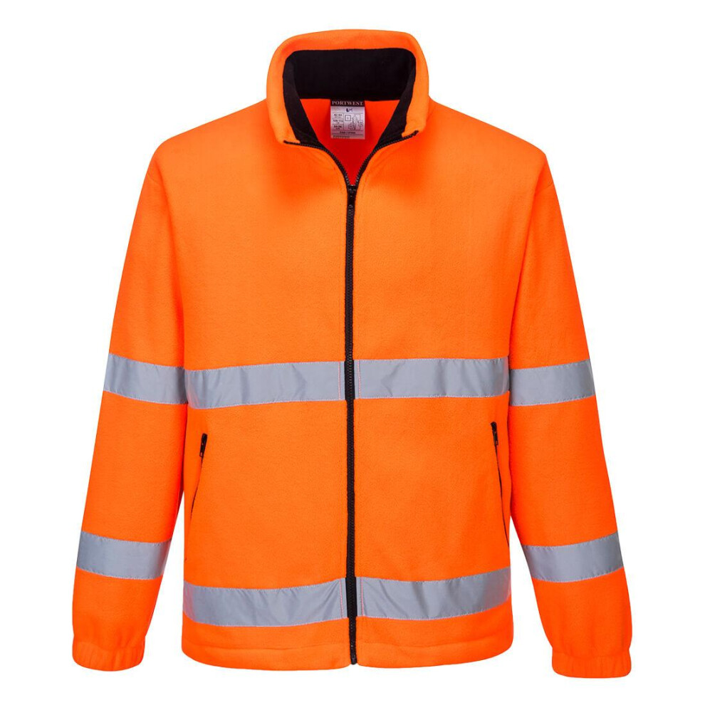 (XXL, Orange) Portwest Mens F303 Fleece Hi-Vis Windbreaker
