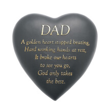Thoughts Of You Graveside Dark Grey Heart Plaque - Dad