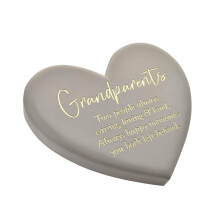 Thoughts of You Memorial Graveside Heart Plq - Grandparents