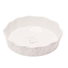 Moments Round Scolloped Pie Dish - Made With Love