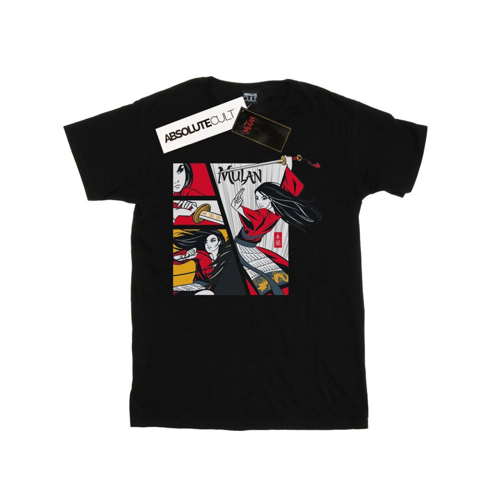 (XL, Black) Disney Mens Mulan Movie Comic Style T-Shirt