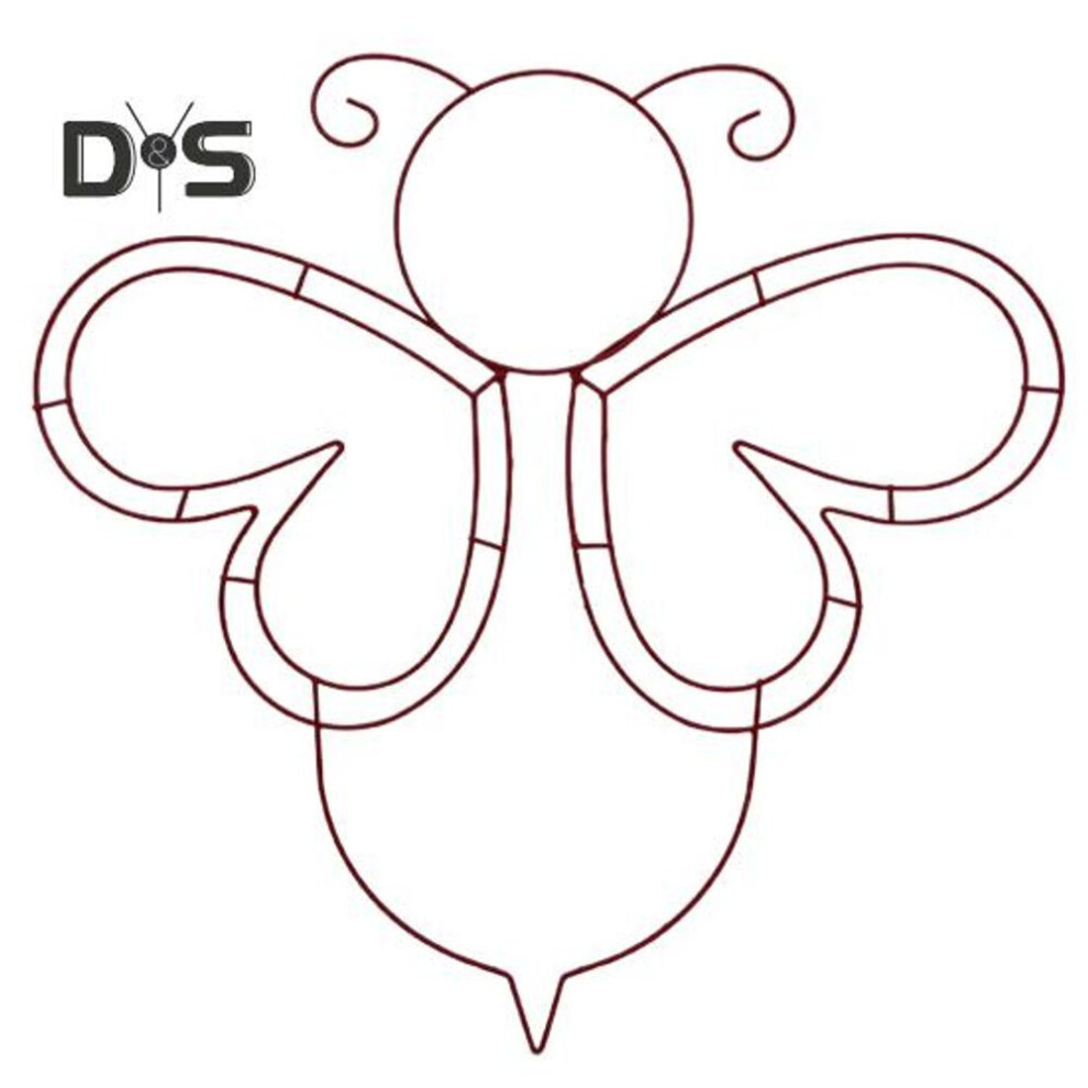 Bee Wreath 14 Inch Bee Shape Garland Wire Wreath Frame for Home Decor And Outdoor Spring Summer Patio Porch Decorations DIY Craft