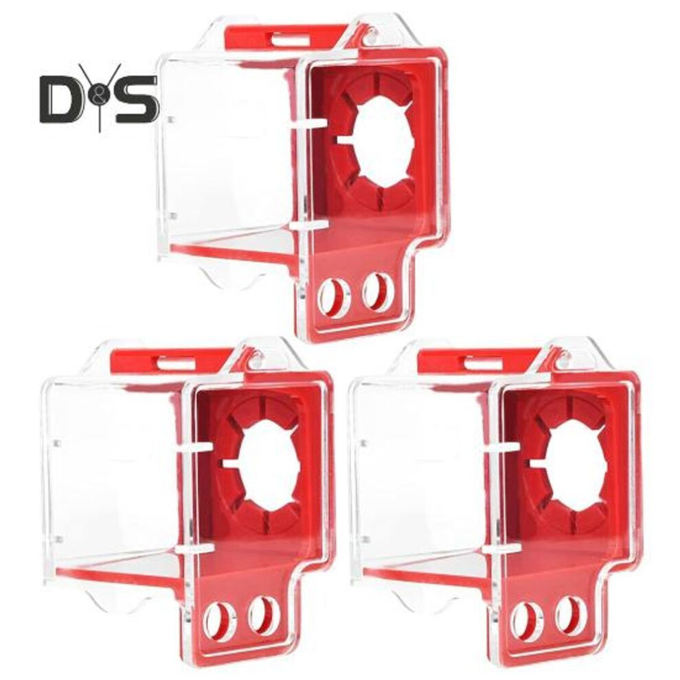 (as the picture, 3pcs) 1/2/3Pcs Emergency Stop Button Cover Transparent Design Simple Installation Highly Visible Push Button Switch Cover Large Push Button Lockout