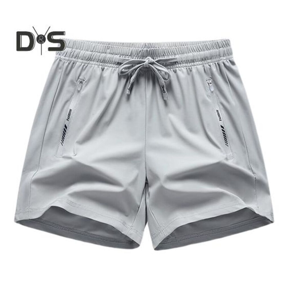 (light grey, L) Women Shorts Solid Color Quick Drying Short Pants Elastic Waist Casual Loose Bottoms Breathable Sporty Work Beachwear
