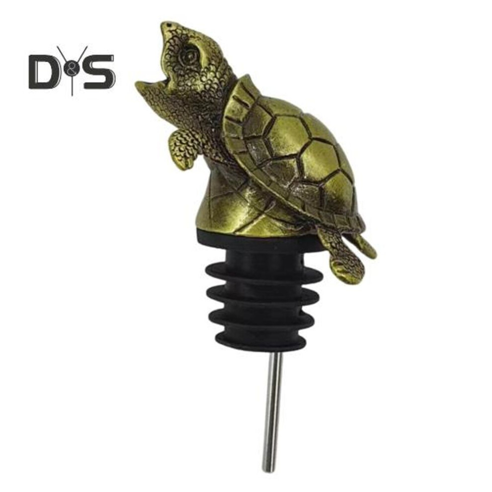 (antique gold) Turtle Wine Pourer Metal Decanter Spout With Drip-free Design Elegant Bar Accessory For Red White Liquor