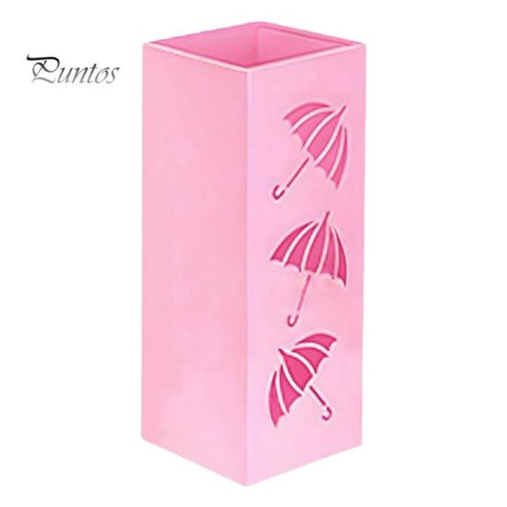 (pink) Umbrella Stand Heavy Duty Metal Free Standing Modern Home Office Entry Hallway Folding Long Umbrella Holder Rain Collection Organizer Rack