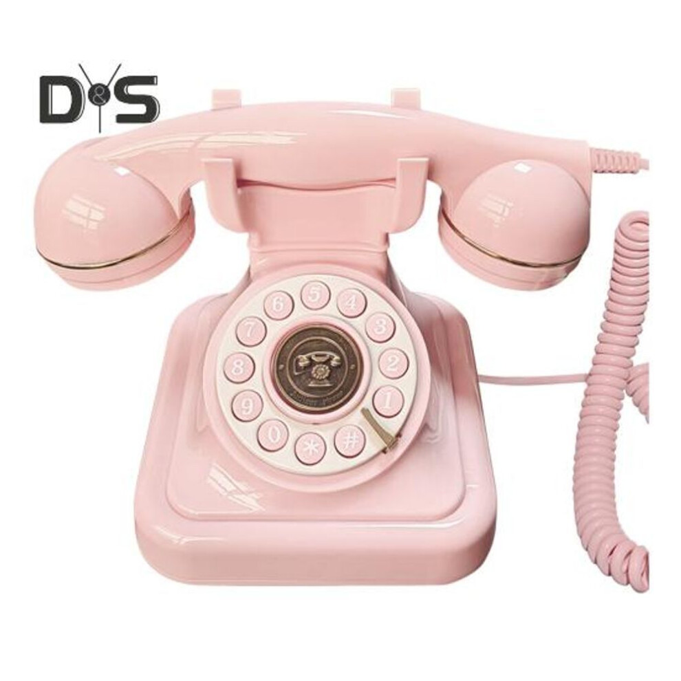 (pink) Retro Telephone Audio Guest Book Easy To Use Wedding Phone Guestbook Classic Style Telephone Decoration