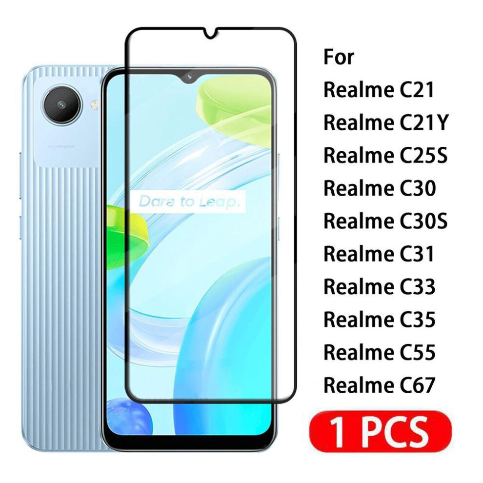 (as the picture, Realme C63) 1PCS For Realme C55 C53 C30 C30S C63 C65 C67 Glass Screen Protector For Realme C35 C31 C25S C21 C21Y Tempered Glass