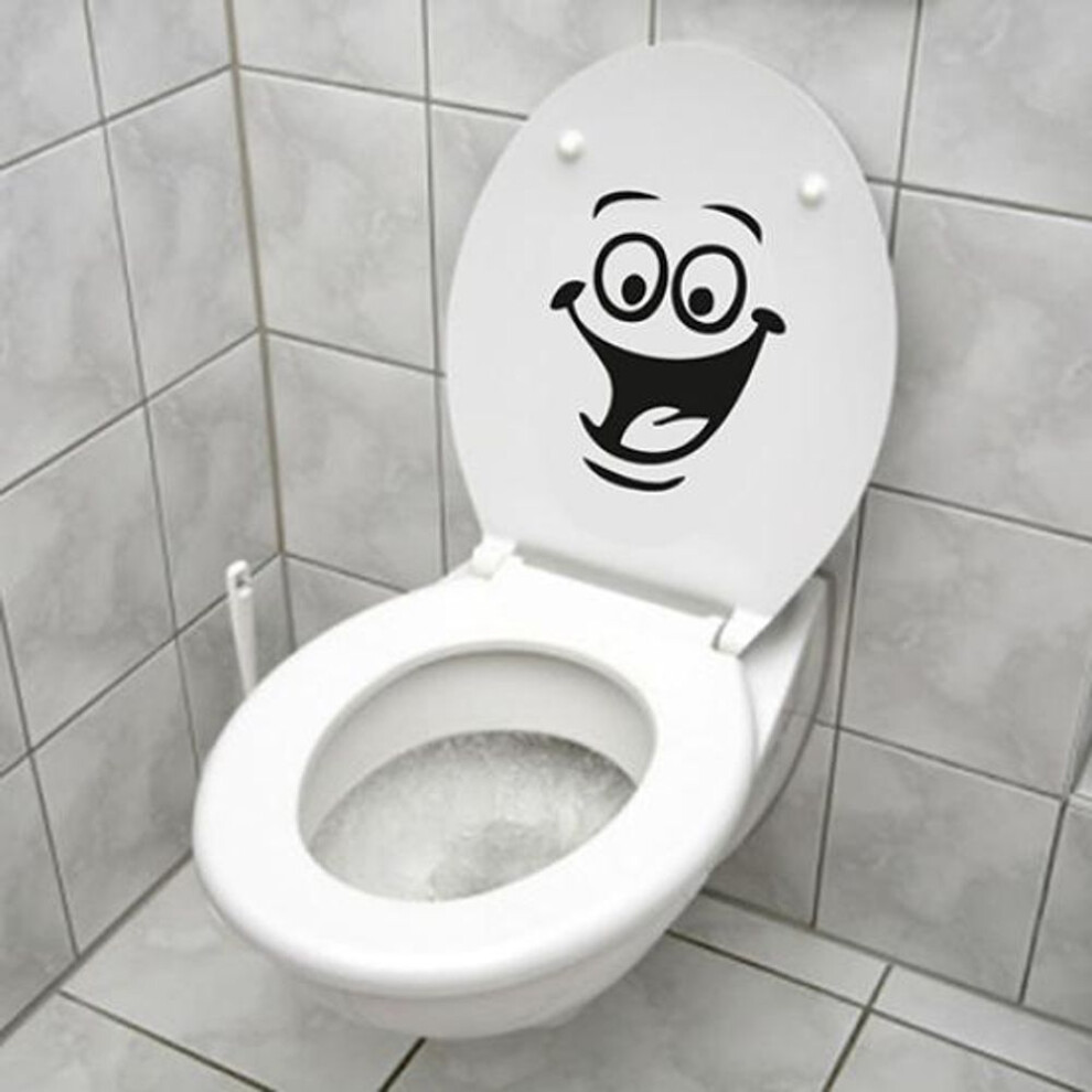 DYS Smiley Face WC Toilet Decal Room Art Decor Funny Bathroom Kitchen Wall Sticker