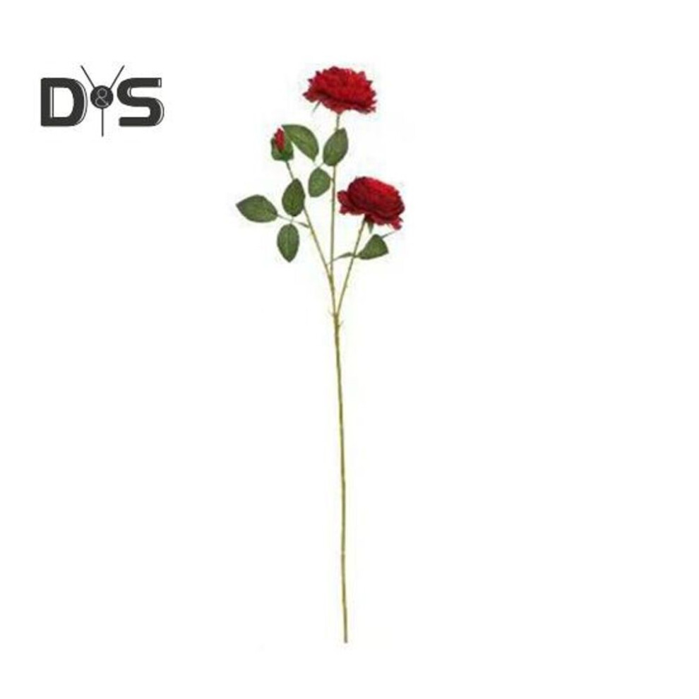 (red) Easy Care Fake Flower Green Leaves Attractive Wedding Bouquet Artificial Peony Flower