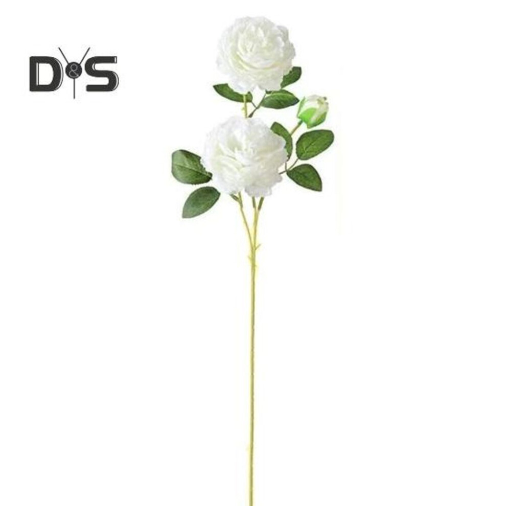 (white) Easy Care Fake Flower Green Leaves Attractive Wedding Bouquet Artificial Peony Flower