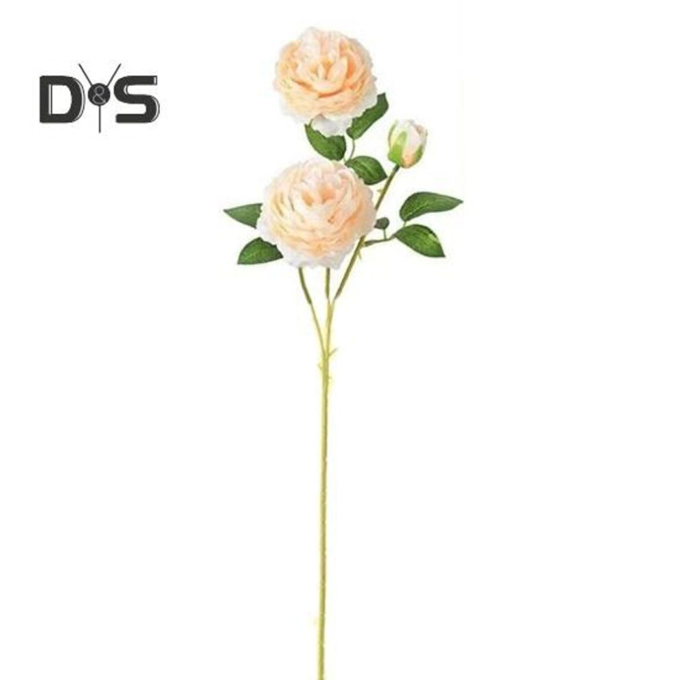 (champagne) Easy Care Fake Flower Green Leaves Attractive Wedding Bouquet Artificial Peony Flower