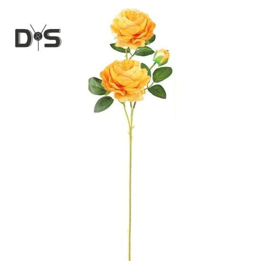 (orange) Easy Care Fake Flower Green Leaves Attractive Wedding Bouquet Artificial Peony Flower
