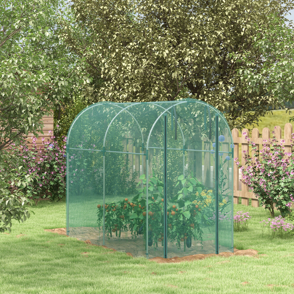 Outsunny Fruit Cage, Plant Protection Tent, 1.2 X 2.4 X 1.9M, Green