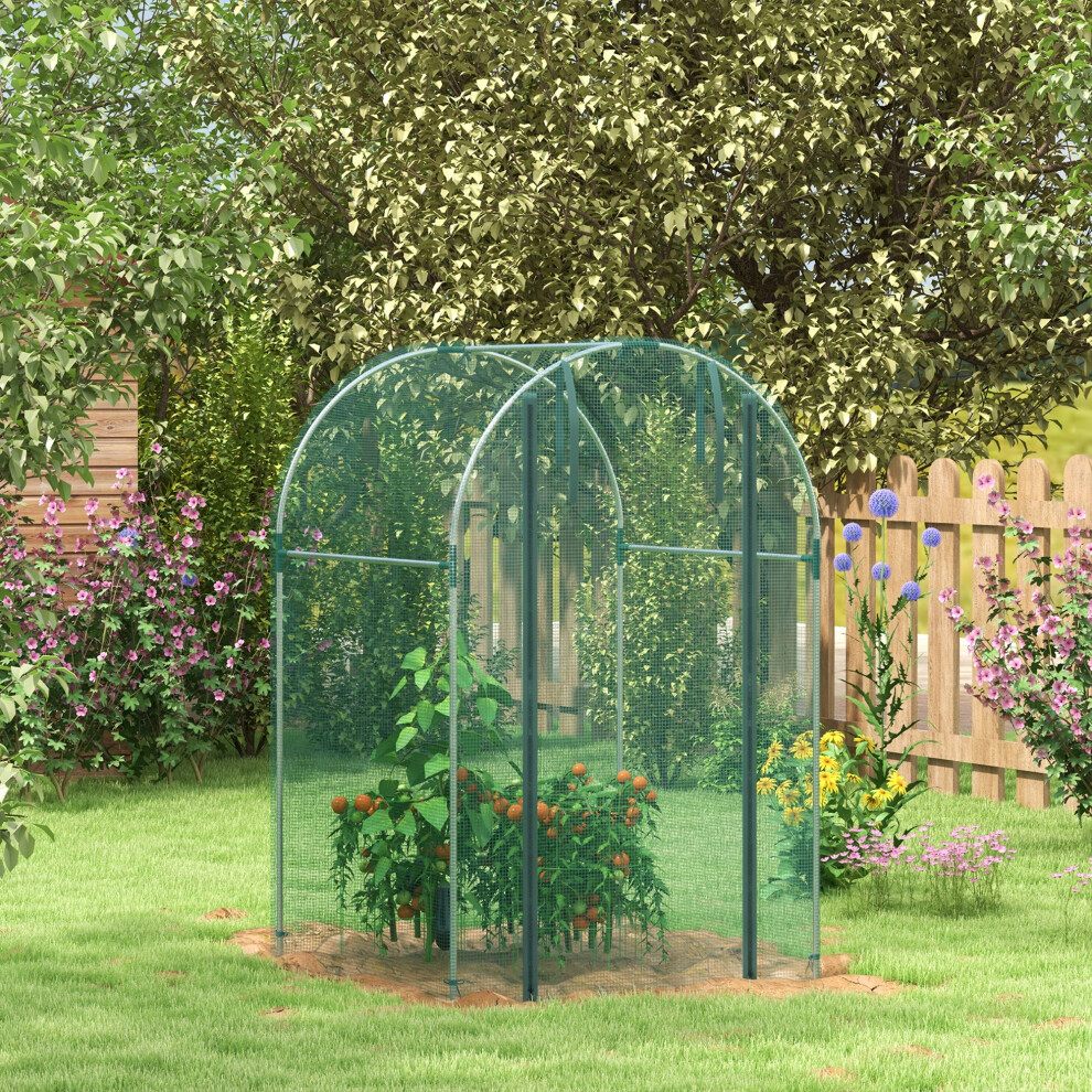 Outsunny Fruit Cage, Plant Protection Tent, 1.2 X 1.2 X 1.9M, Green