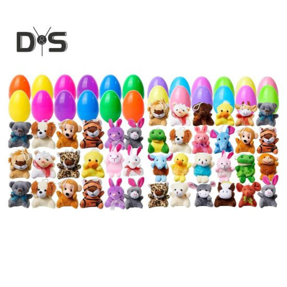 24 Pcs Prefilled Easter Eggs With Mini Stuffed Animal Plush Toys Party Favors Easter Basket Stuffers For Easter Egg Hunt Game Classroom Prize Supplies