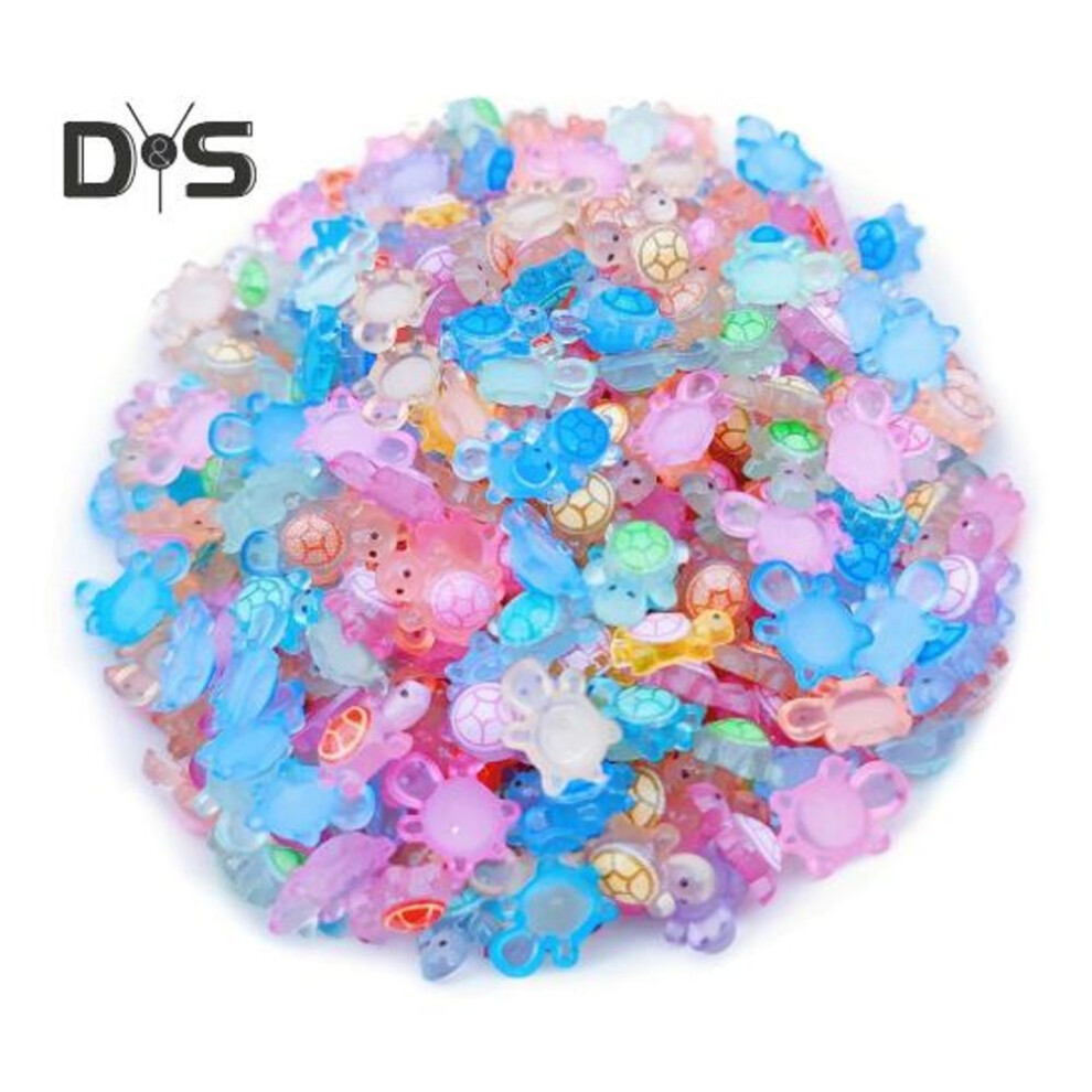 50pcs Mini Resin Animals Turtles Figurines Waterproof Realistic Resin Statues With Luminous Effects Nail Decorations