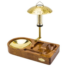 (Bronze Tang Grass) Lubinski Cigar Pipe Suit Outdoor Camping With Light Decoration Merbau Wood Wake Up Grass Tray Pipe Rack Ashtray