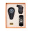 (Black) Lubinski Cigar Tools Suit Double Fire Direct Punch Lighter Two-in-one Scissors Ashtray Portable Three-piece Set 1