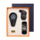 (Black) Lubinski Cigar Tools Suit Double Fire Direct Punch Lighter Two-in-one Scissors Ashtray Portable Three-piece Set 5
