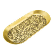 (Bronze Tang Grass) Rubinski Tobacco Pipe Wake-up Straw Tray Brass Electroplating Carved Tobacco Tray Decoration Lubinski Cut Tobacco Wake-up Straw Tray