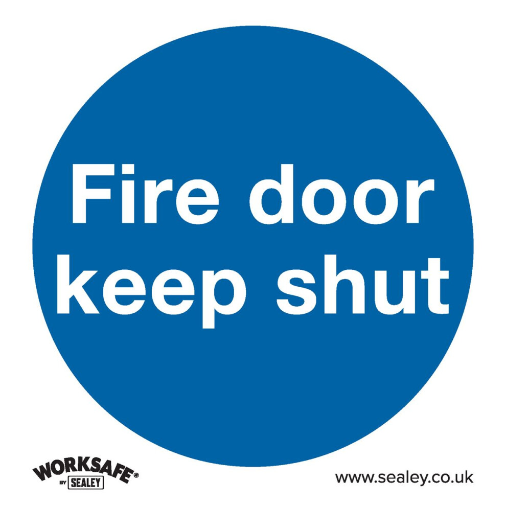 Sealey Worksafe® Fire Door Keep Shut Safety Sign, Self-Adhesive Vinyl - Pack of 10 SS1V10