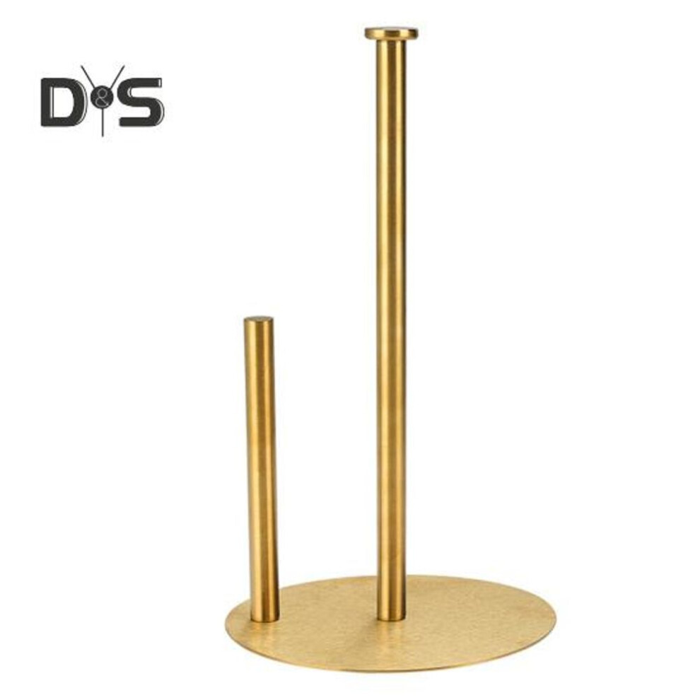 (golden) Vertical Tissue Holder Paper Towel Stand With Anti-slip Weighted Base Kitchen Countertop Freestanding Paper Towel Rack