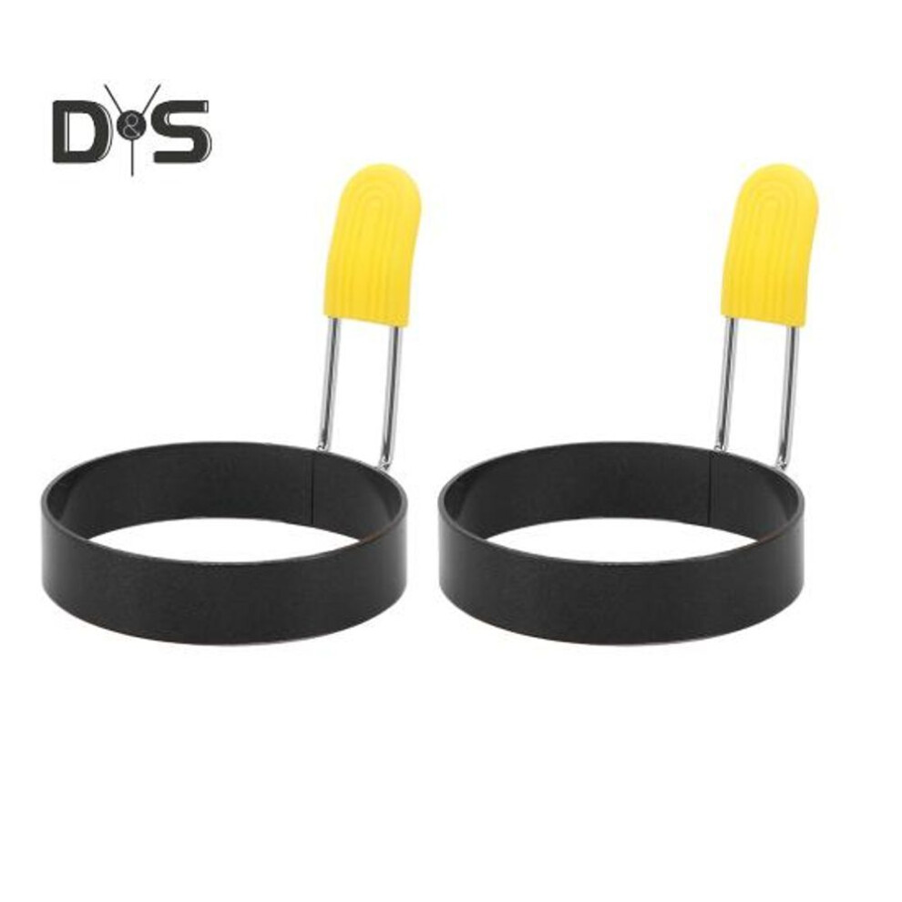 2pcs Stainless Steel Egg Ring For Frying Eggs And English Muffin Non-stick Round Egg Shaper Mold With Anti-scald Handle Breakfast Tool For Omelettes