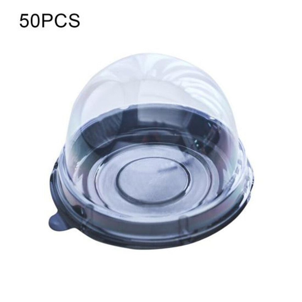 (black) Super Wind 50pcs Cupcake Container Disposable Food Grade Plastic Single Compartment Cupcake Carrier Holder Box For Wedding