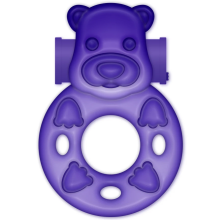 Bear Vibrating Penis Ring Purple Stretchy Couples Pleasure Enhancer