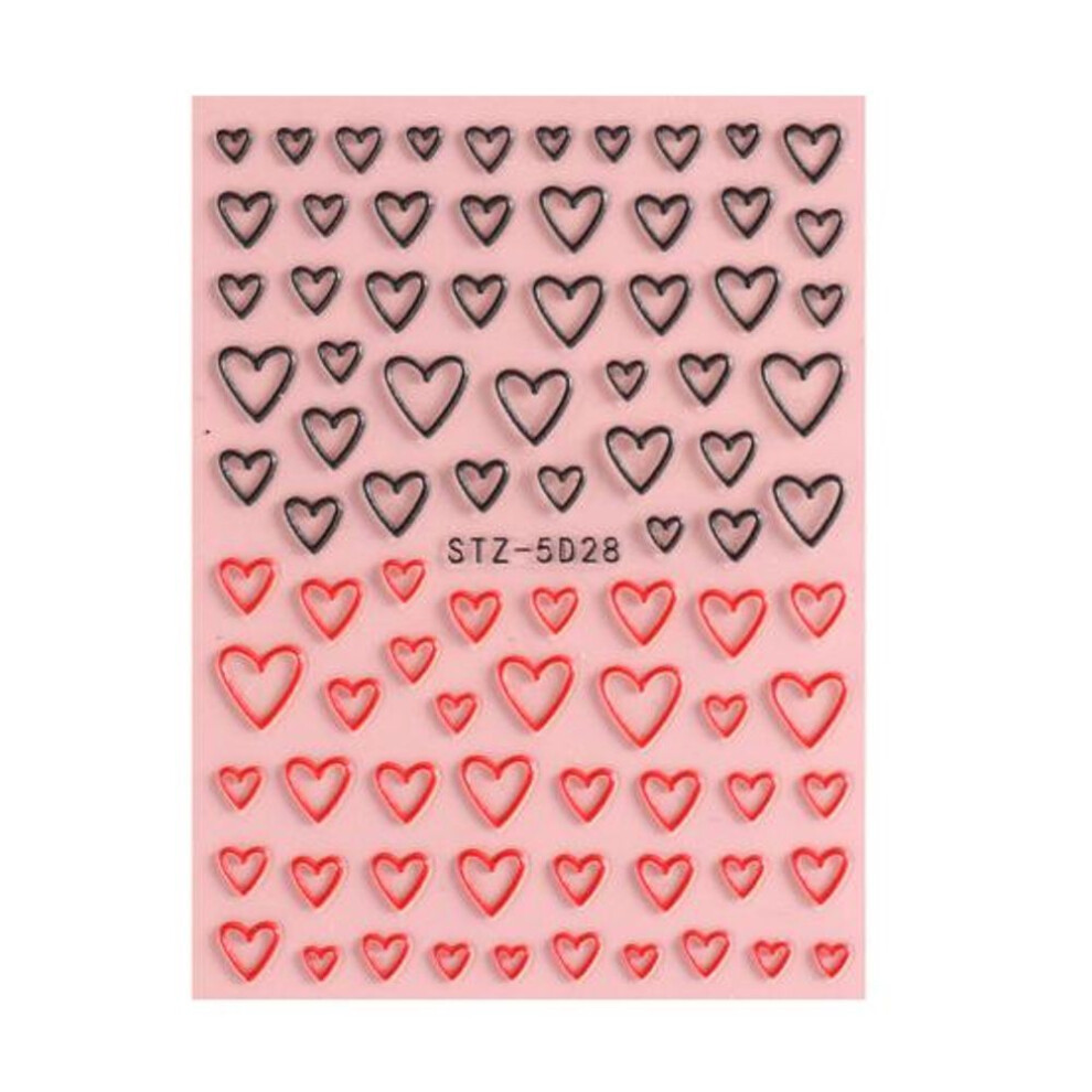 (A) Removable Embossed Nail Sticker Fashion Decorative Art Decoration