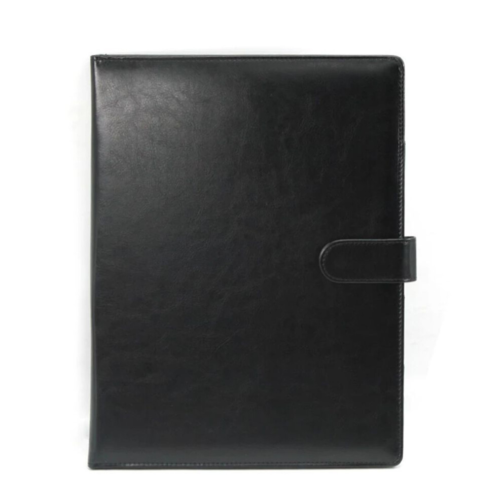 (black) Card Holder Pu Leather Writing Pads Business Folder Manager Clip A4 File Folder A4 Clipboard Folder