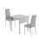 (Grey, B) Dining Table and Chairs, Drop Leaf Kitchen Table With PU Leather High Back Chair 9