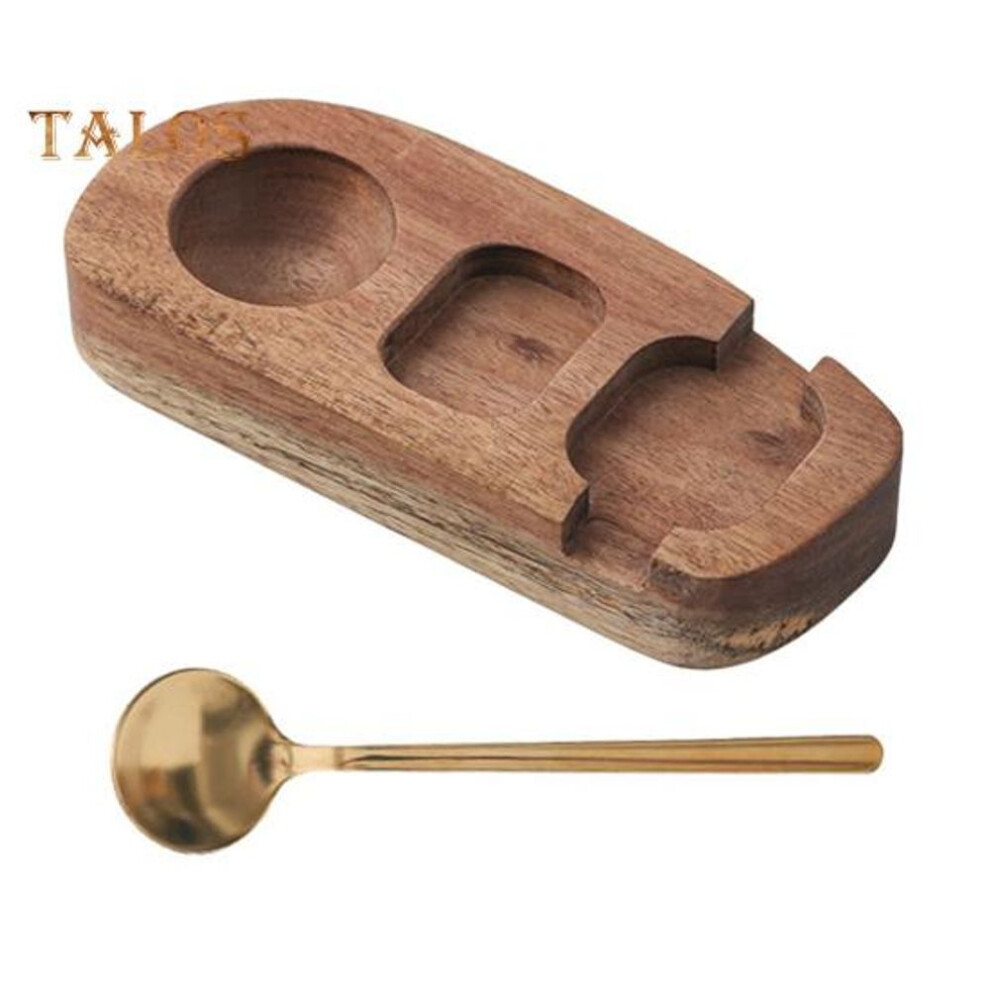 Wood Egg Serving Tray 3-Compartment Wooden Platters with Spoon Dining Egg Tray Holder for Cheese Snacks Desserts Sushi