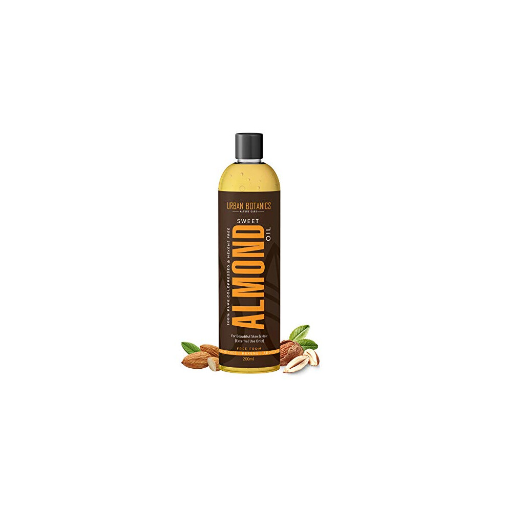 Urbanbotanics Pure Cold Pressed Sweet Almond Oil For Hair And Skin 200Ml ( Odorless )