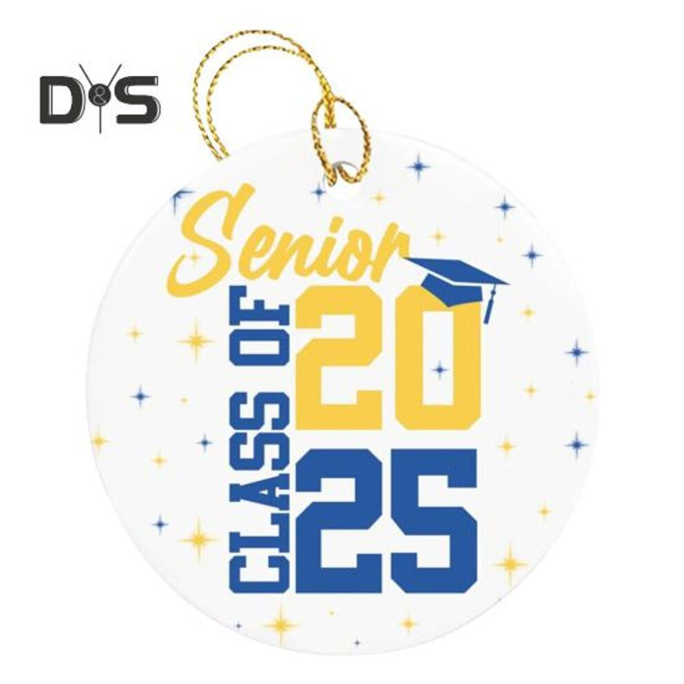 2025 Graduation Ornament Class of 2025 Graduation Christmas Ornament Ceramic Hanging Decoration for Senior Gifts