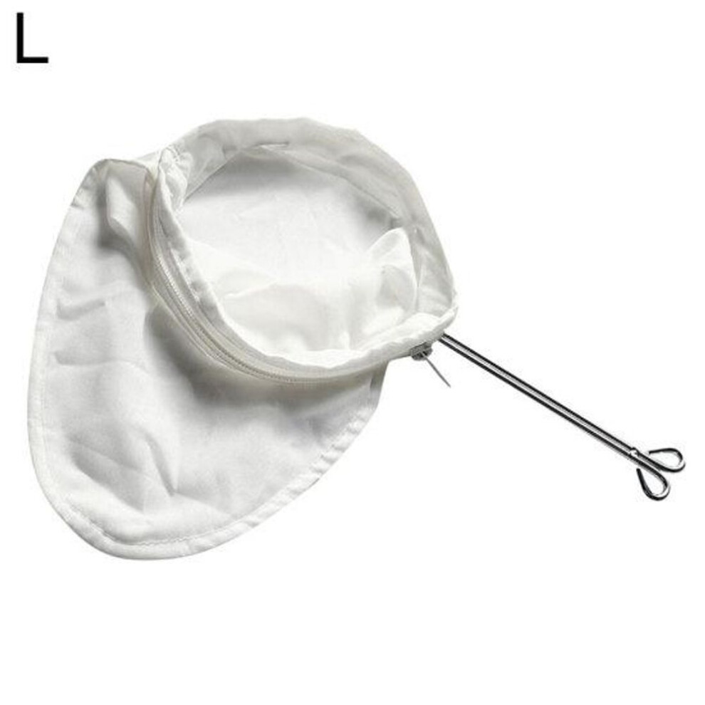 (L) Reusable Stainless Steel Handle Cotton Mesh Cloth Tea Strainer