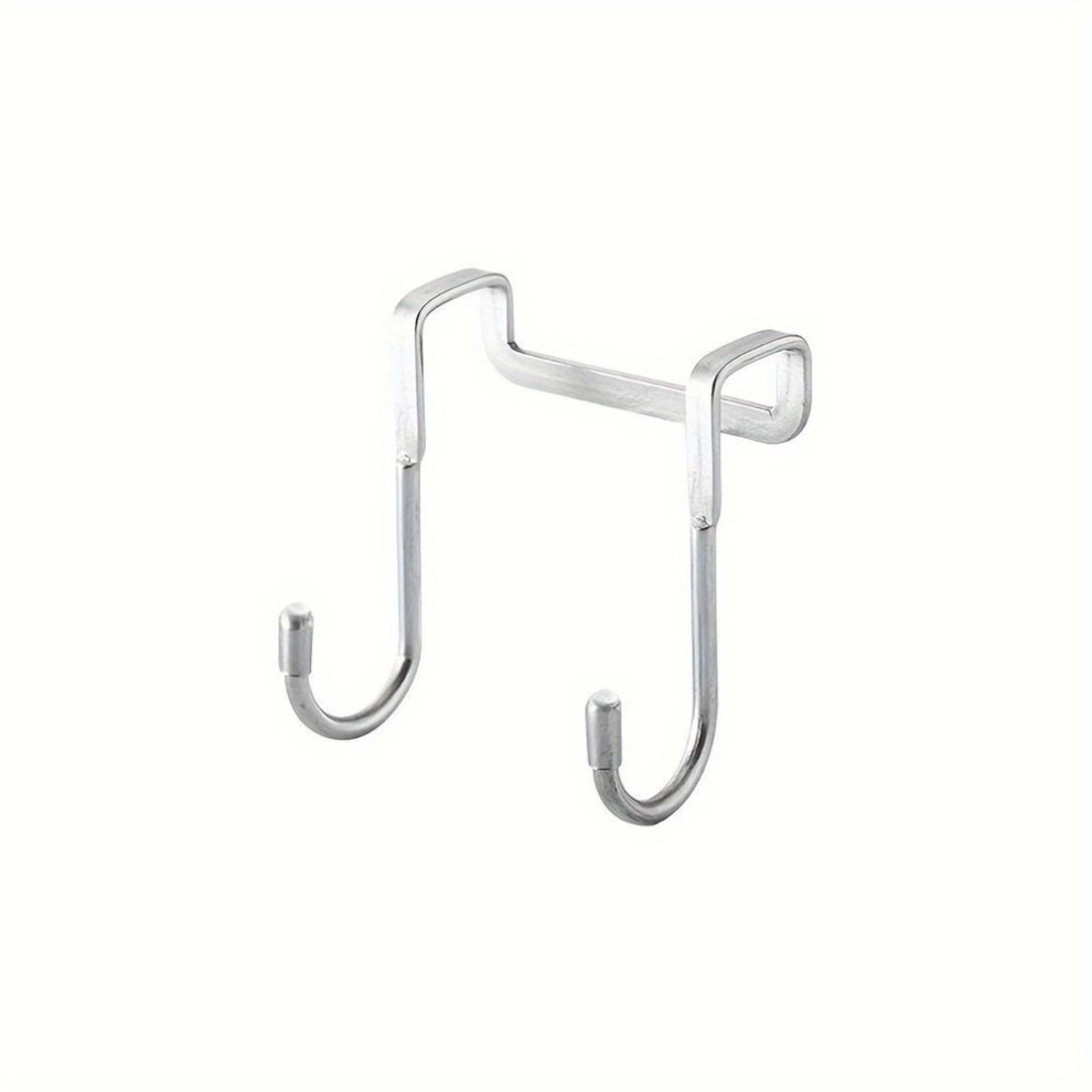 Stainless Steel S-Hooks- 2pcs No-Drill, Multi-Purpose Hanging Hooks for Kitchen, Dorm, Doors, Wardrobes, Shoe Cabinets Strong Load-Bearing Metal Hooks