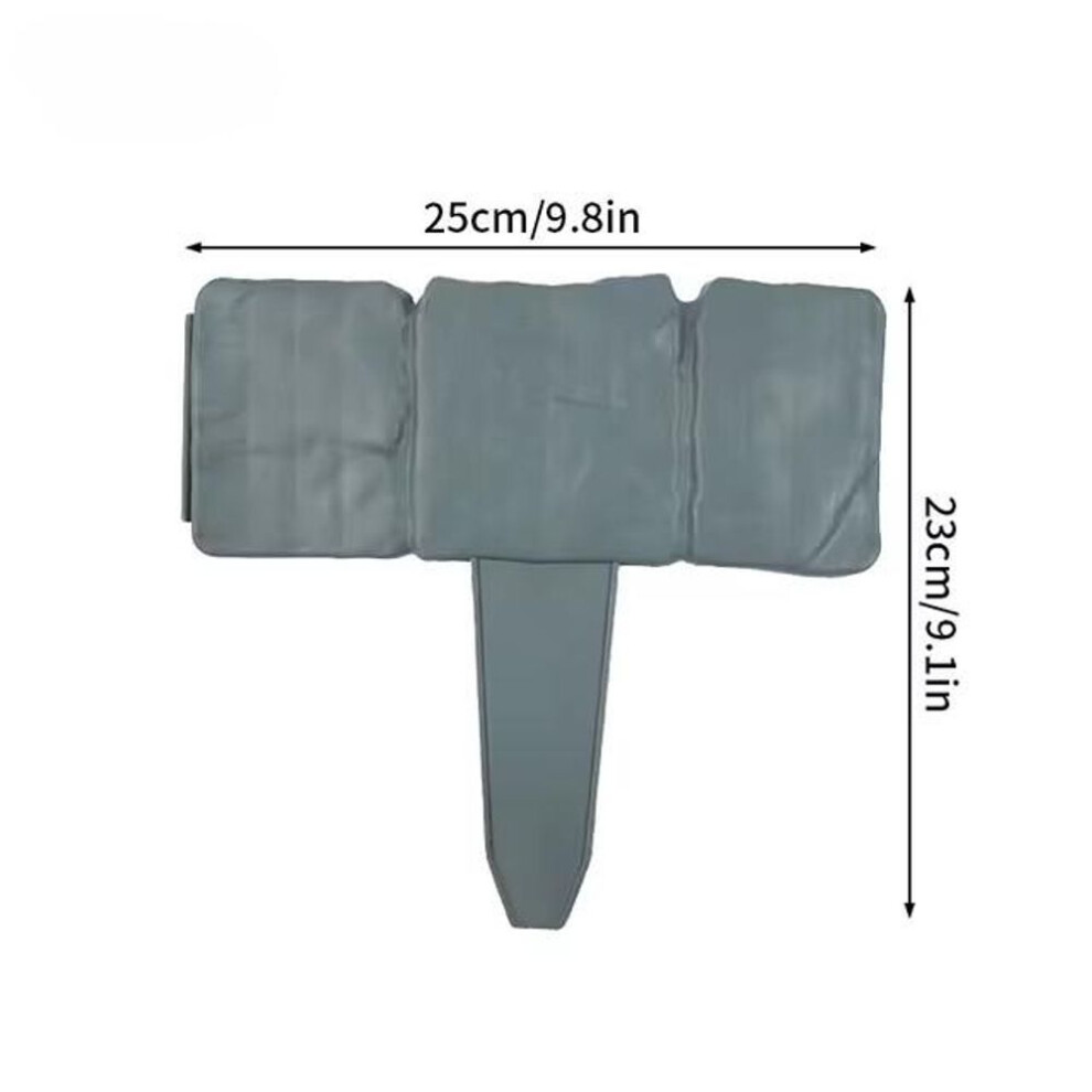 (grey, 4PCS) 4-12pcs Garden Plastic Fence Edging Barrier Imitation Stone Plastic Fence Panels Flowerbed Patio Yard Lawn Outdoor Landscape Border