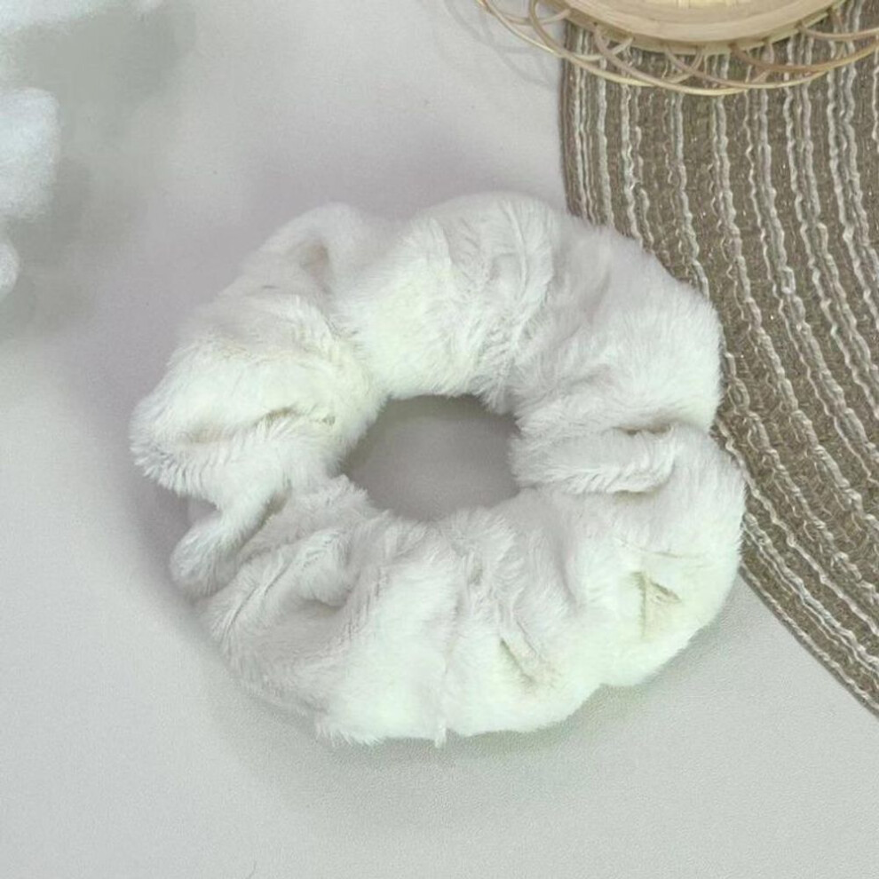 (white, one size) Fluffy Large Intestine Hair Rope Big Size Scrunchies Women Winter Soft Headwear Girl Ponytail Holder Hair Accessories Headband