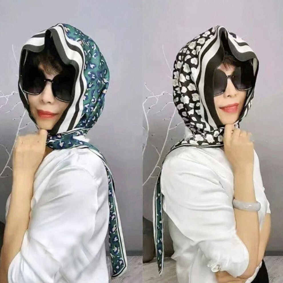 (2) Silk Headband Hats Hijab Scarf Hat Muslim Baotou Hat Head Scarf Sunscreen Turban Scarf Silk Ribbon