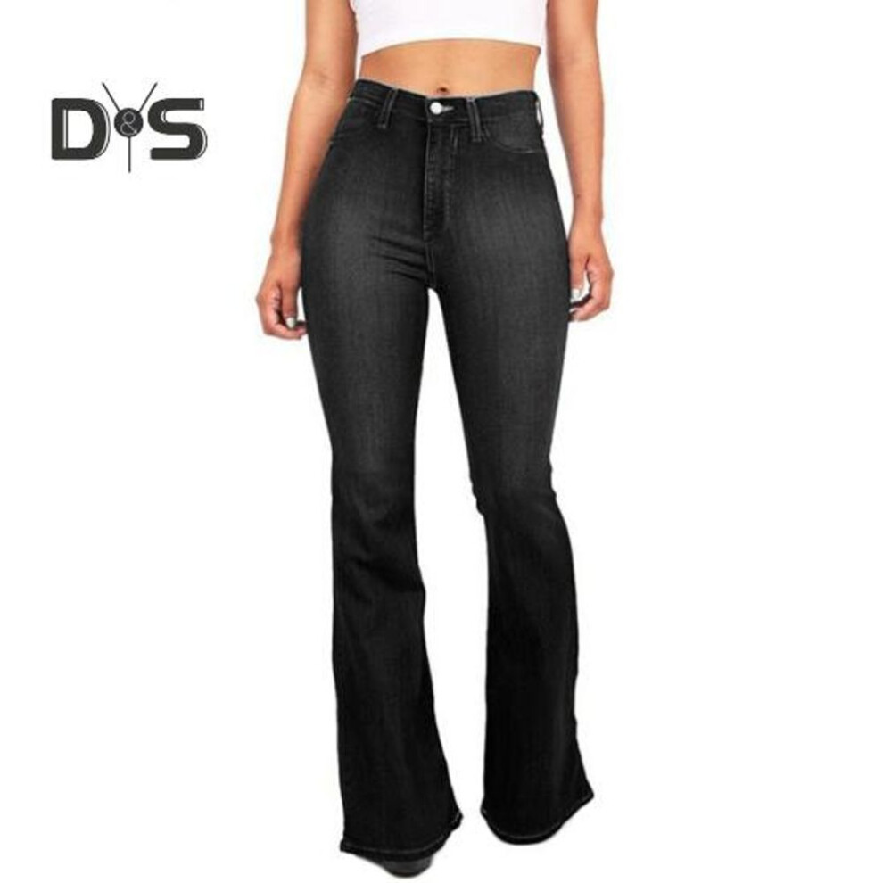 (black, M) Bell Bottom Jeans for Women High Waisted Flared Jeans Stretchy Bootcut Denim Trousers Casual Wide Leg Denim Flared Pants