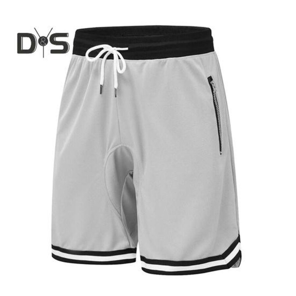 (light grey, L) Men Sport Shorts Elastic Waist Adjustable Drawstring Quick-Drying Gym Shorts with Pockets Loose Fit Running Shorts